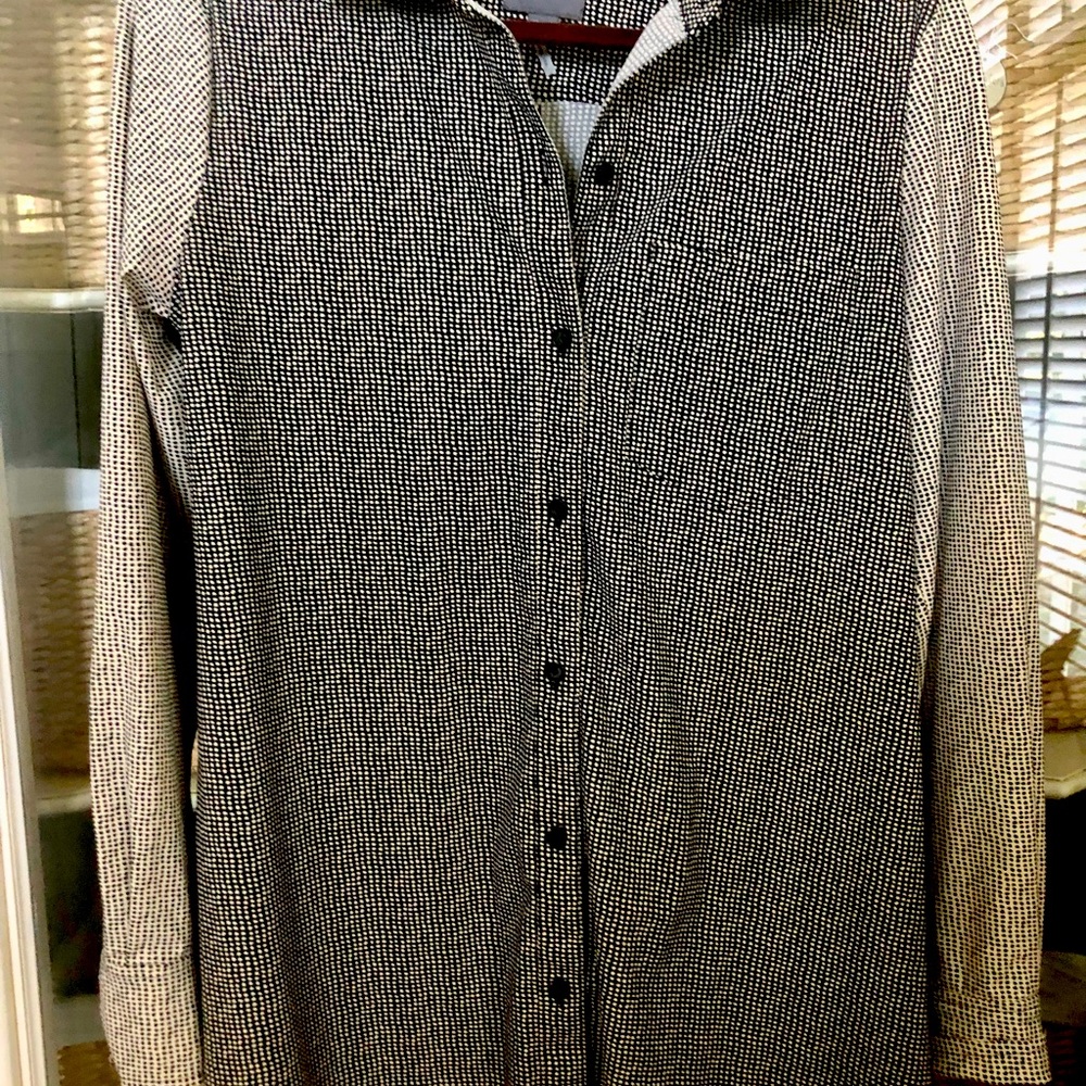 Upscale buttoned shirt.